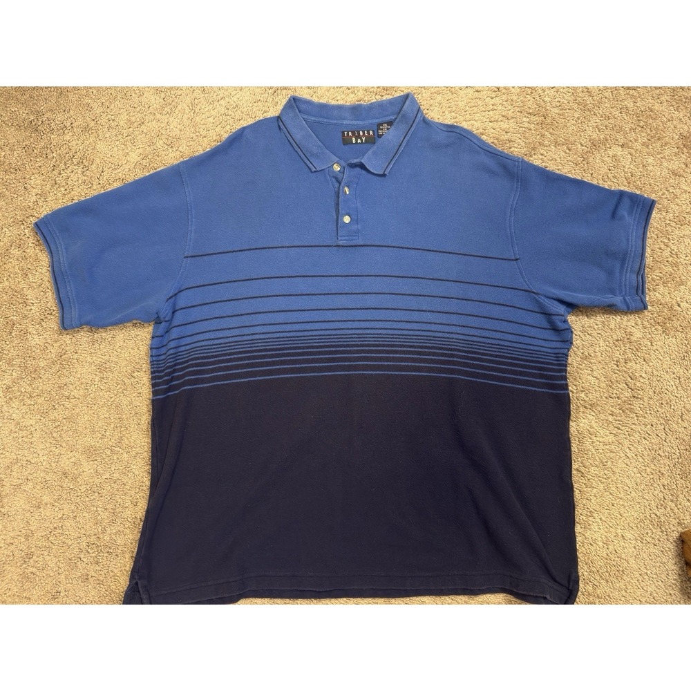 Trader Bay Men's 2XL Gradient Polo Blue Black Short Sleeve